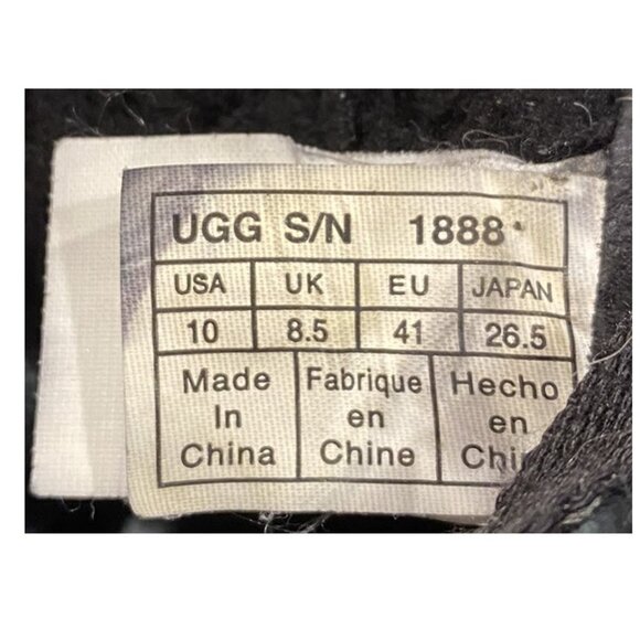 UGG Sneaker - Black Suede and Cream - Women's Size 10 - Picture 7 of 9